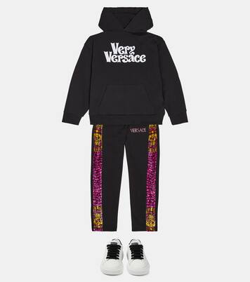 Baroccodile cotton-blend jersey sweatpants | Versace Kids