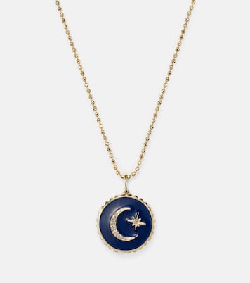 Collana Celestial Medallion in oro 14kt con diamanti | Sydney Evan