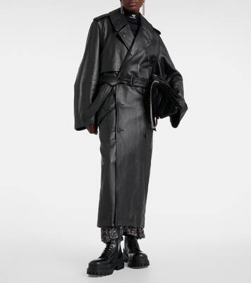 Cocoon leather trench coat | Balenciaga