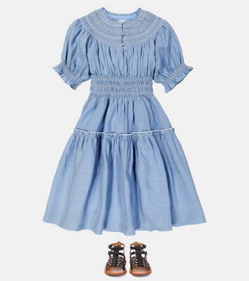 Evelina embroidered ramie dress | C'era Una Volta