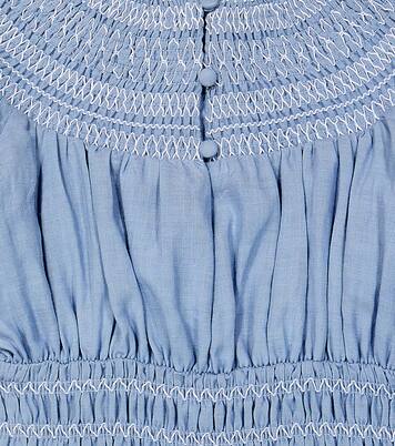 Evelina embroidered ramie dress | C'era Una Volta