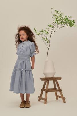 Evelina embroidered ramie dress | C'era Una Volta
