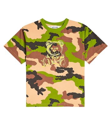 Camouflage cotton-blend jersey T-shirt | Moschino Kids