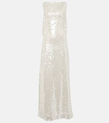 Bridal Leoni sequined sheer gown | Emilia Wickstead