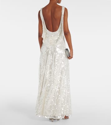 Bridal Leoni sequined sheer gown | Emilia Wickstead