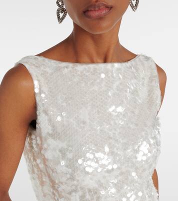 Bridal Leoni sequined sheer gown | Emilia Wickstead
