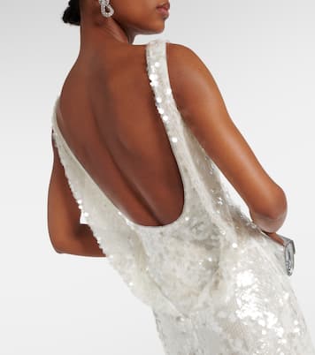 Bridal Leoni sequined sheer gown | Emilia Wickstead