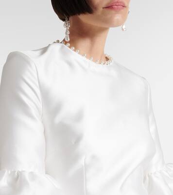 Bridal Cristine faux pearl-trimmed minidress | Rebecca Vallance