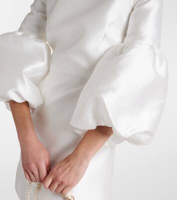 Bridal Cristine faux pearl-trimmed minidress | Rebecca Vallance