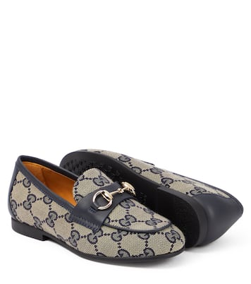 Horsebit GG Canvas loafers | Gucci Kids
