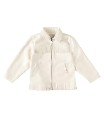 Fringed faux leather jacket | Stella McCartney Kids