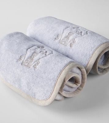 Set of 2 cotton terry hand towels  | Brunello Cucinelli