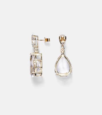 Boucles d'oreilles Sophia en or 14 ct, diamants et topaze | Mateo