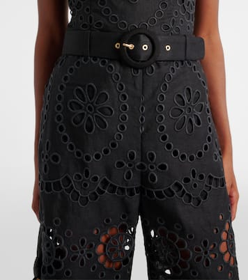 Pantalones anchos Pop de lino bordado | Zimmermann