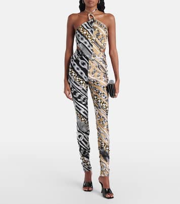 Bedrucktes Cropped-Top mit Kristallen | Area