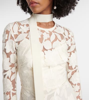 Besticktes Midikleid aus Tüll | Elie Saab