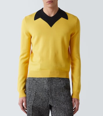 Pull Trompe l'œil en laine vierge | Prada