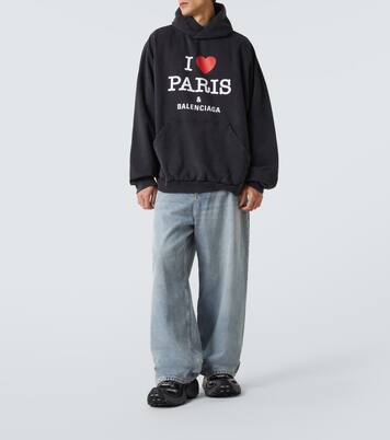 I Love Paris faded cotton hoodie | Balenciaga