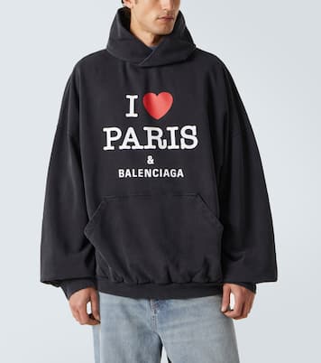 I Love Paris faded cotton hoodie | Balenciaga