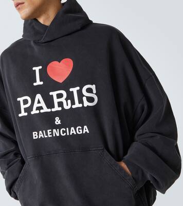 I Love Paris faded cotton hoodie | Balenciaga