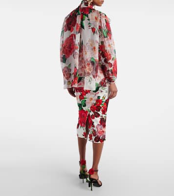 Blouse en soie à fleurs | Dolce&Gabbana
