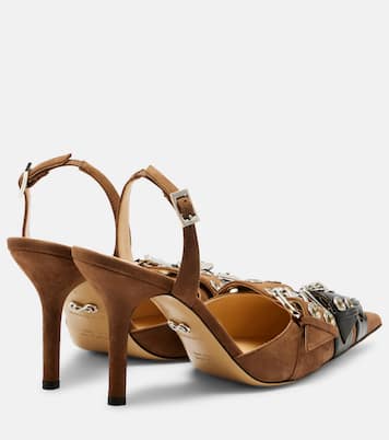 Buckle Belt 95 suede slingback pumps | Mach & Mach
