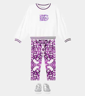Leggins Majolica in misto cotone | Dolce&Gabbana Kids