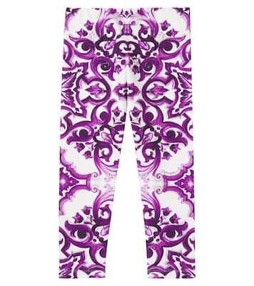 Leggins Majolica in misto cotone | Dolce&Gabbana Kids