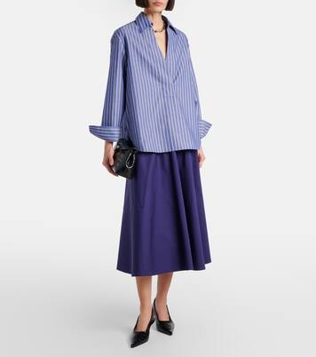 High-Rise-Midirock aus Baumwolle | Vince