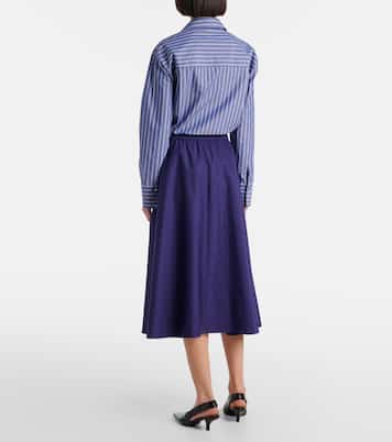 High-Rise-Midirock aus Baumwolle | Vince