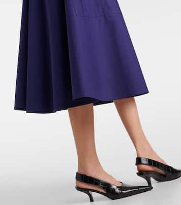 High-Rise-Midirock aus Baumwolle | Vince