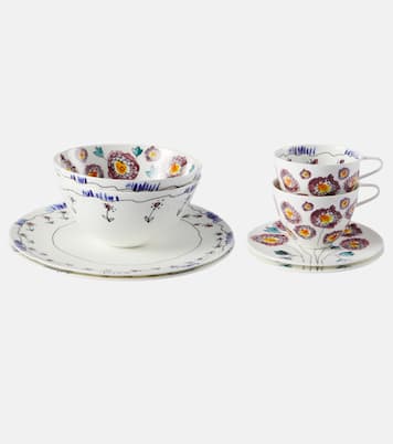 Midnight Flowers Anemone Milk porcelain breakfast set by Marni | Serax