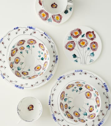 Midnight Flowers Anemone Milk porcelain breakfast set by Marni | Serax