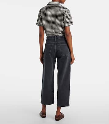 Mid-Rise Wide-Leg Cropped Jeans Arc | Agolde