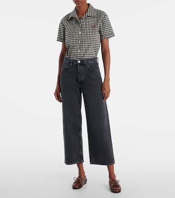 Mid-Rise Wide-Leg Cropped Jeans Arc | Agolde