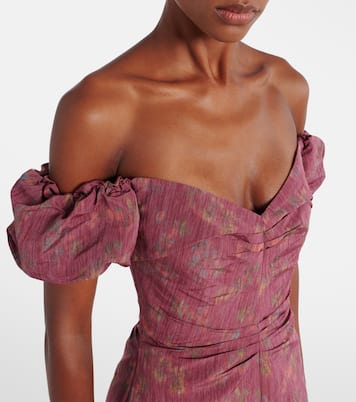 Abito lungo Adelaine con maniche a sbuffo e stampa floreale | Markarian