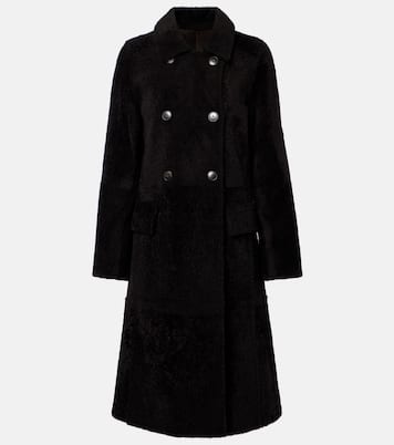 Double-breasted shearling coat | Yves Salomon