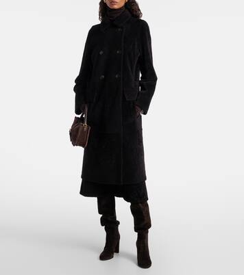 Double-breasted shearling coat | Yves Salomon