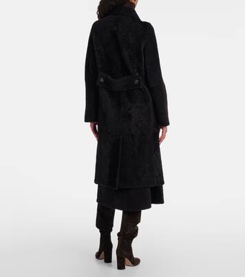 Double-breasted shearling coat | Yves Salomon