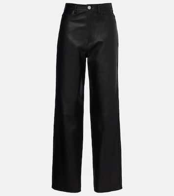 Weite High-Rise-Hose aus Leder | Róhe