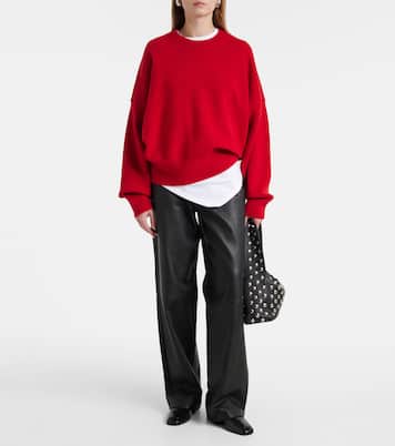 Weite High-Rise-Hose aus Leder | Róhe