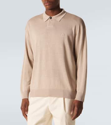 Bestickter Polopullover aus einem Leinengemisch | Giorgio Armani