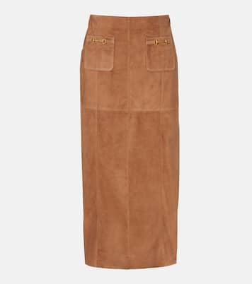 Edwina high-waist suede maxi skirt | Rixo