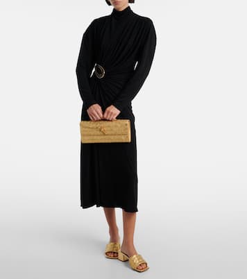 Andiamo Intrecciato metallic leather clutch | Bottega Veneta