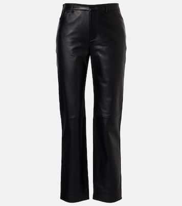 Leather cropped straight pants | Vince