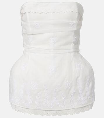 Scalloped cotton-blend bandeau top | Magda Butrym