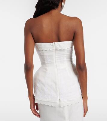 Scalloped cotton-blend bandeau top | Magda Butrym