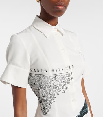 Printed cotton-blend shirt dress | Erdem