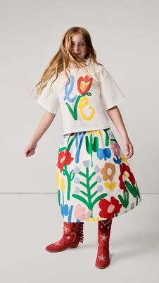 Jupe en coton à fleurs | Stella McCartney Kids