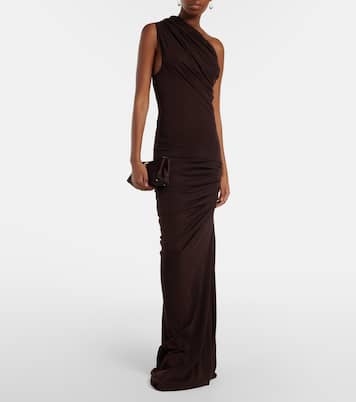One-shoulder cotton-blend jersey gown | Entire Studios